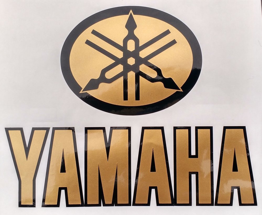 Alter Yamaha Aufkleber gold/schwarz